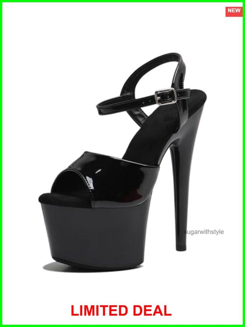 Women's 7 Inch Platform Stiletto Sandals Ankle Strap Pole Dance Heels